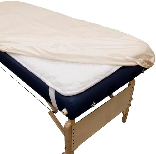Body Linen Massage Table Cover - Reusable Barrier with Wipe Clean Surface. Waterproof PUL Material, Machine Washable. Protects Massage Table, Warmer and Pad - 1 Pack - Natural - Image 2