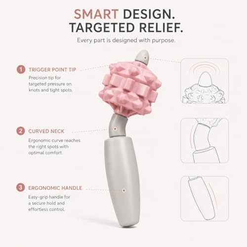 VibeRoll Mini Massage Tool for Trigger Point Relief, Handheld Muscle Roller Stick for Neck, Legs, Arms & Back, Portable Deep Tissue Recovery Tool - Image 4