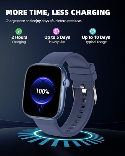 Smart Watch for Women Men, Fitness and Sleep Trackers with 1.83" HD Touchscreen, Bluetooth Calling Smartwatch for Android/iOS, IP67 Waterproof Multi-Sport Modes Pedometer, Navy Blue - Image 6