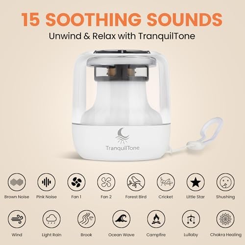Mini White Noise Machine for Baby, Kids & Adults – 15 Calming Sounds, Soft Night Light, USB-C Rechargeable, Timer – Portable Travel Sound Machine - Image 6