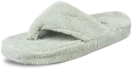 Acorn Women's Spa Thong Slippers with Cloud Contour Comfort - Arch Support and Plush Fluffy Terry Lining, Perfect for Beach, Camping, Poolside, or Bathroom Wear by AcornFootwear
