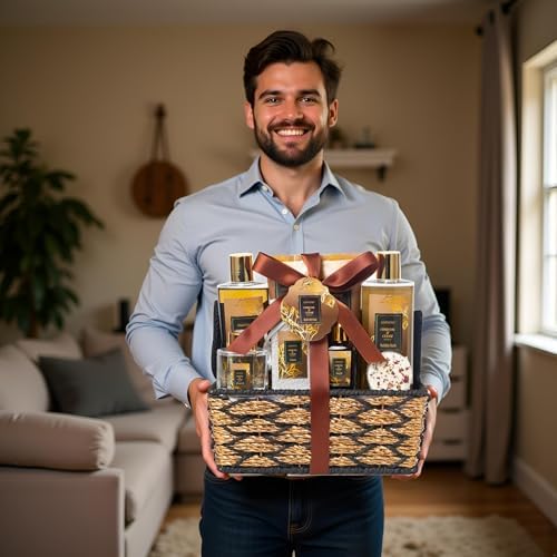 Spa Set for Women & Mens Gift, Relaxing Gifts for Men, Father's Day Gifts for Men Dad with 14PCS Charcoal & Cedar Scents Spa, Includes Bubble Bath, Shower Gel, Body Butter, Spa Kit for Mans Gift Set - Image 4