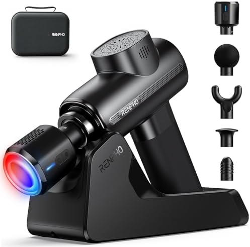 RENPHO Active Thermacool Deluxe Massage Gun with Charging Stand, Heat, Cold by RENPHO