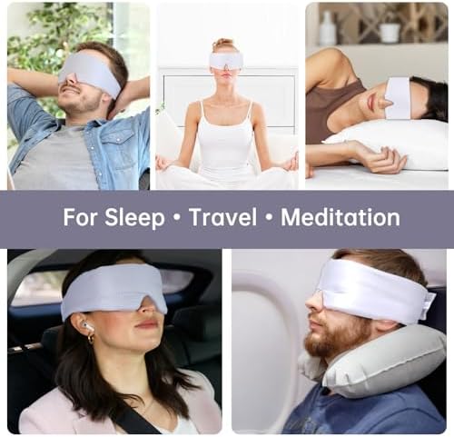 Calm&Relax Bamboo Sleep Mask - Cooling 3D Eye Mask, Lash Friendly,White - Image 7