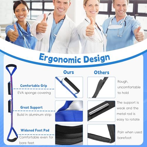 36 Inch Long Leg Lifter, Rigid Leg Lifter Strap With EVA Handgrips &Foot Loop, Leg Lifter After Hip Replacement&Knee Surgery Recovery Aids Kit,Leg Lifters Getting Legs In And Out Of Bed,Car,Wheelchair - Image 5