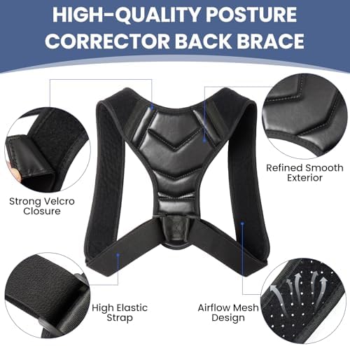 Posture Corrector for Men & Women,back posture corrector for men,posture brace,back straightener posture corrector,Adjustable Upper Back Shoulder Brace, Back Straightener for Neck, Spine Alignment, Improve Posture, Comfortable & Breathable,S/M - Image 6