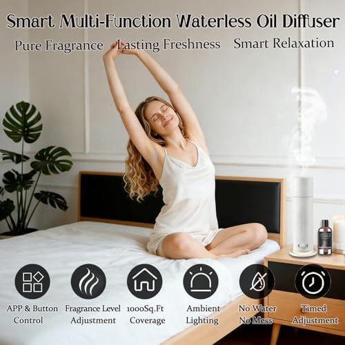 Waterless Essential Oil Diffuser, Scent Air Machine for Home with 4x30ml Hotel Scent Oil Sets, Covers Up to 1000 Sq.Ft, Adjustable Mist & Timer, Hotel and Commercial Use - Image 3