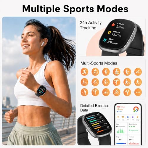 LIVIKEY Bluetooth Calling Smart Watch, 1.83" Display, Step Counter Tracker - Image 3