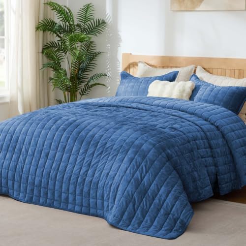 BEDELITE Velvet Quilt Set Queen Size, Luxury Velvet Comforter Bedding - Image 2