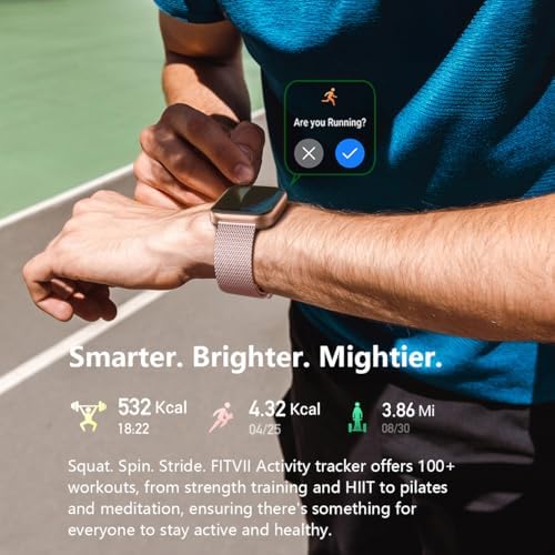 FITVII Health & Fitness Tracker (Answer/Make Calls), Smart Watch with 24/7 Heart Rate and Blood Pressure, Sleep Tracking, Blood Oxygen Monitor, 120+ Sport Modes Activity Tracker for Women Men - Image 6