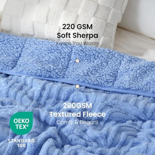 Drewin Weighted Blanket Queen Size 15lbs for Adults,Sky Blue,60" x 80" - Image 3