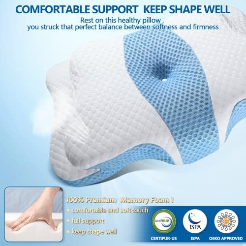 CHxxy Memory Foam Pillows, Cervical Pillow for Neck & Shoulder Pain Relief, - Image 5