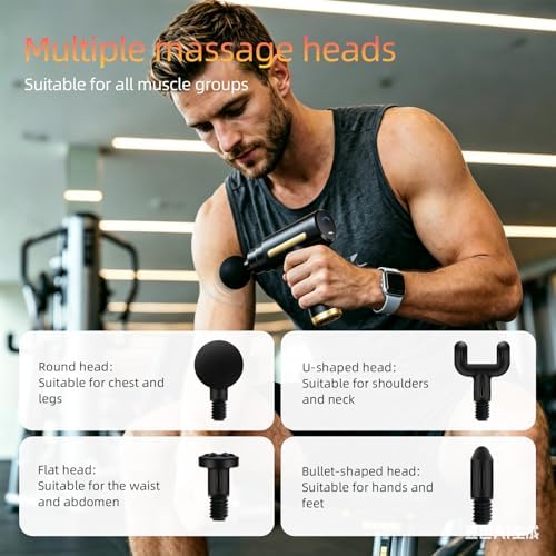 Massage Gun, Electric Massager, Suitable for Whole Body to Relieve Fatigue, Replaceable Massage Head Impact Massager, The Best Choice for Gift Giving (Black-720) - Image 4