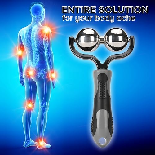 Nobility Massage Ball Roller– Ice Cold and Hot for Deep Tissue and Sore Muscle Relief of Stiffness and Stress, Body, Neck, Back, Foot, Plantar Double Grey - Image 4