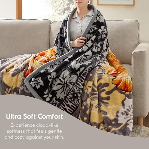 Nestl Korean Mink Blanket Queen Size - 9 Lbs Velvet Fleece Korean Blanket - 2 Ply Warm & Thick Winter Blanket - Wrinkle & Fade Resistant - 79 x 94 Inches (Grey) - Image 3