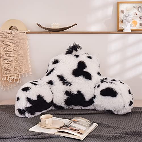 Aimuan Reading Pillow Bed Rest Wedge Large Adult Backrest Pillow with Arms Back Support for Sitting Up in Bed Cushion Incline Rest Sleeping Snoring Pillow, White-Black, Large by AIMUAN