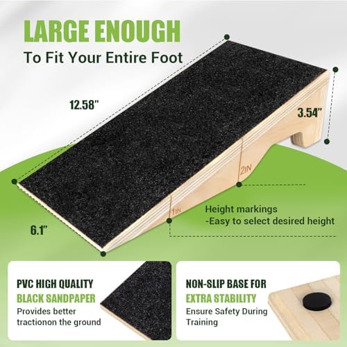 Squat Wedge Block, 1800 LBS Capacity, Wooden Squat Wedge for Heel Elevation - Image 2