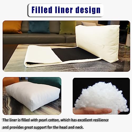 Non-Slip Head Pillow for Recliners - Neck Support Cushion with Velvet Cover for Pain Relief at Home, Office and Travel (Ivory) - Image 5