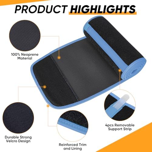 APEXUP Waist Trainer for Women Lower Belly Fat, Men Sweat Band, Stomach Wrap, Waist Trimmer with Removable Lumbar Support - Image 5