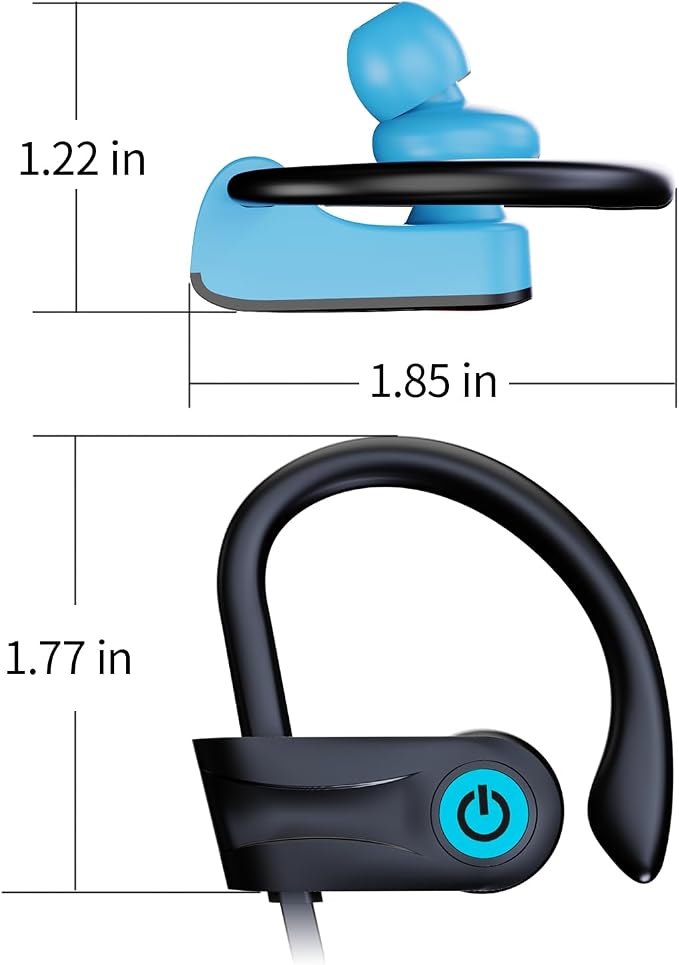 Boean Bluetooth Headphones, Bluetooth 5.3 Wireless Headphones with 16 Hours Playtime, Stereo Bass IPX7 Waterproof Over Ear Earphones AI Music Generation for Workout and Sports Running - Image 9