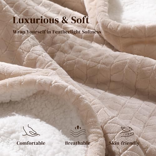 Twin Electric Blanket 62"x84" Heating Blanket Twin Heated Blanket, Beige - Image 3