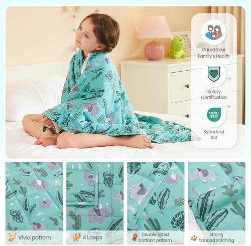 Weighted Blanket - 7 lbs Green Bush Heavy Blanket - Small Size Breathable Lap Blanket(41"x60", 7 lbs) - Image 5