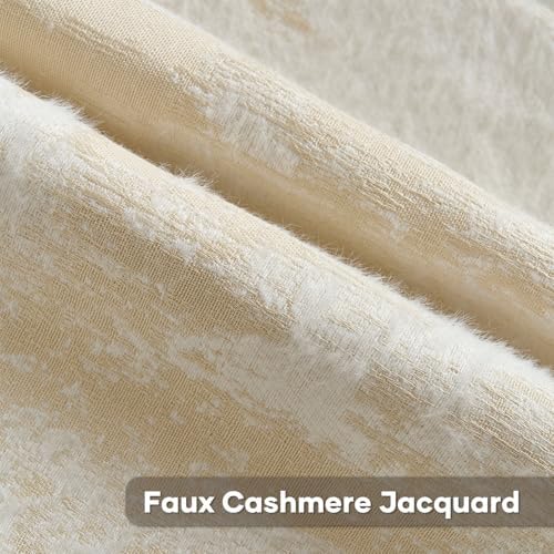 FUTEI Pack of 2 Faux Cashmere Throw Pillow Covers 20x20 Inch, Yellow White - Image 3