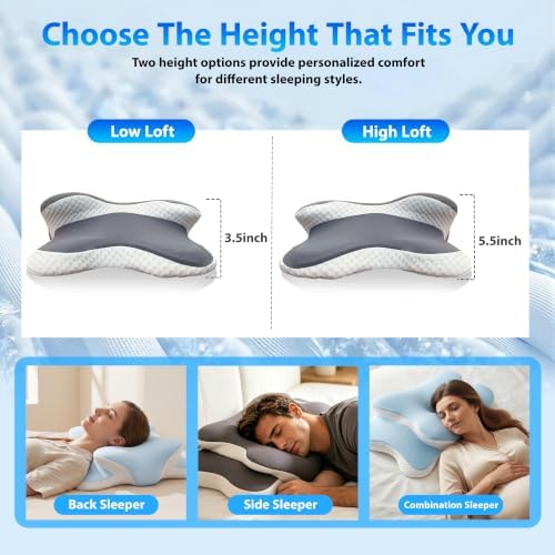 Ergo Cervical Neck Pillow, Memory Foam Contour Pillow for Side Sleepers - Image 4