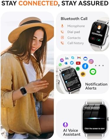 Smart Watches for Men Women, Fitness Tracker with Activity Counter/Sleep Monitor, IP68 Waterproof Smart Watch for Android iPhone iOS Compatible (Starlight, 1.83) - Image 2