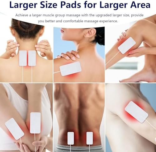 TENS Unit Pads 2"X4" 20Pcs, Large TENS Unit Replacement Pads, Stronger Self-Adhesive Electrode Patches Pads, Latex-Free Thicken Reusable Electrode Compatible with TENS 7000, AUVON, Nicwell Tens Unit - Image 4