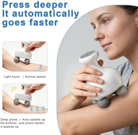 DEITY 4 Heads Handheld Massage Gun Deep Tissue, Electric Body Massager, Percussion Muscle Massager for Easing Shoulder and Back Tension, with Reverse Thrust Function - Image 3