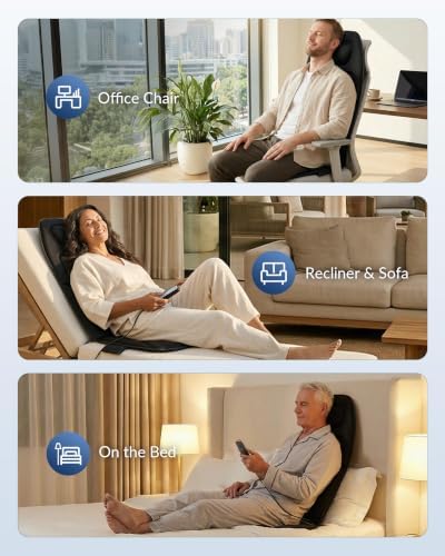 COMFIER Vibration Back Massager with Heat, 10-Motor Massage Seat Cushion for Chair, Graphene Heated Massage Chair Pad for Back, Lumbar & Thighs, 5 Modes, 3 Intensities, Home Office Recliner Gift - Image 6