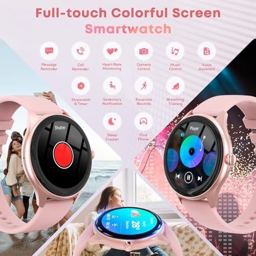 Smart Watch for Women, 1.39" HD Touchscreen Smartwatch with 120 Sports Modes, AI Voice Assistant, Heart Rate/Sleep Monitor, Bluetooth Call & Music Control Fitness Watch for iPhone/Android (Pink) - Image 2