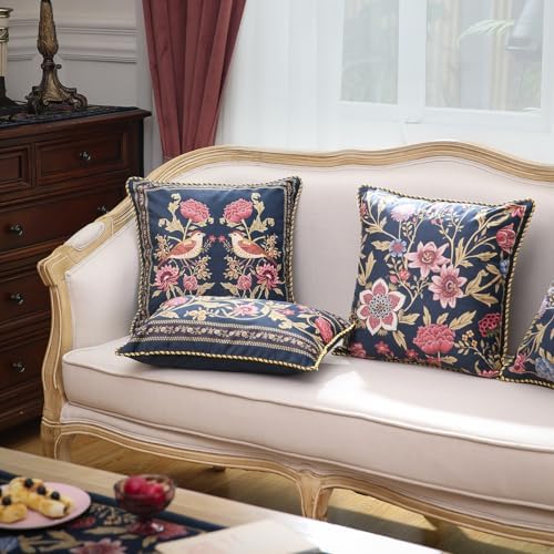 patdrea Designer French Velvet Throw Pillow Cover,18"x18"-OldgardenB - Image 3