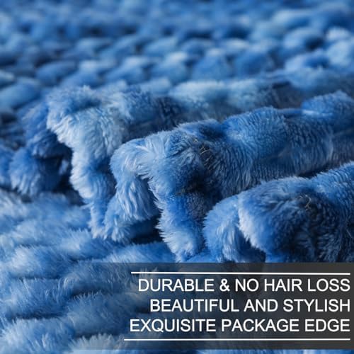 Richave Twin Size Blanket, Premium Lightweight Anti-Static 66x90 Inches 3D Clouds Stylish Jacquard Velvet Plush Bed Blanket for Twin XL Extra Long Bed, Tie-dye Stone Blue - Image 5