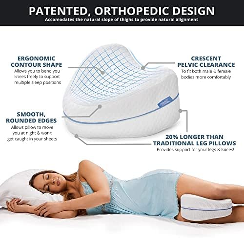 Contour Legacy Cool Leg & Knee Foam Support Pillow for Side Sleepers Soothing Relief for Back, Hips, Knees, Joints, Nerves & Muscles - Image 6