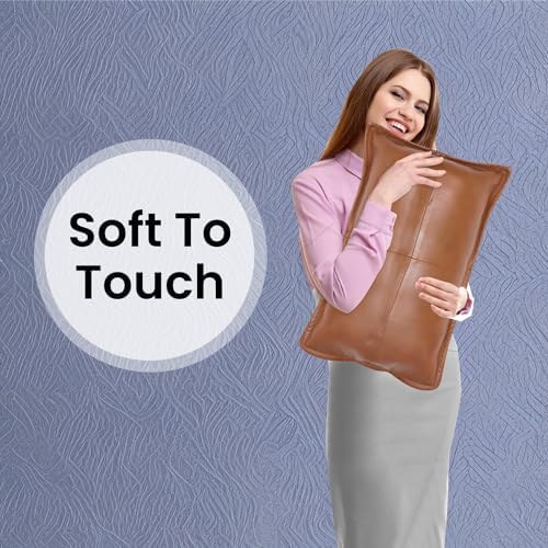 LL LEATHER LOVERS 100% Lambskin Leather Pillow Cover - Sofa Cushion Case - Decorative Throw Covers for Living Room & Bedroom, Mango Tan Antique Pack of 2-12X20 Inch - Image 4