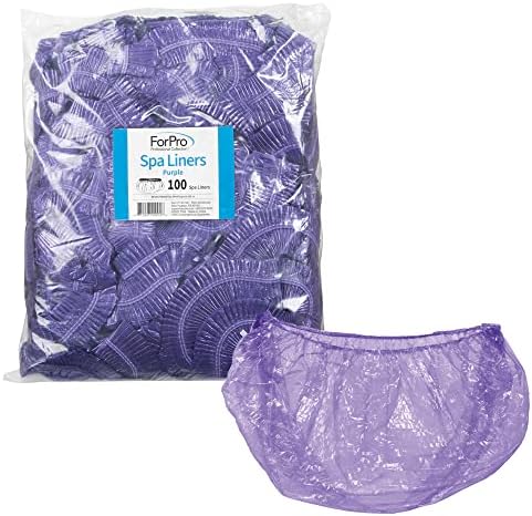 ForPro Professional Collection Spa Liners, Fit All Pedicure Spas, Disposable Pedicure Liners, Purple, 100-Count by ForProProfessionalCollection