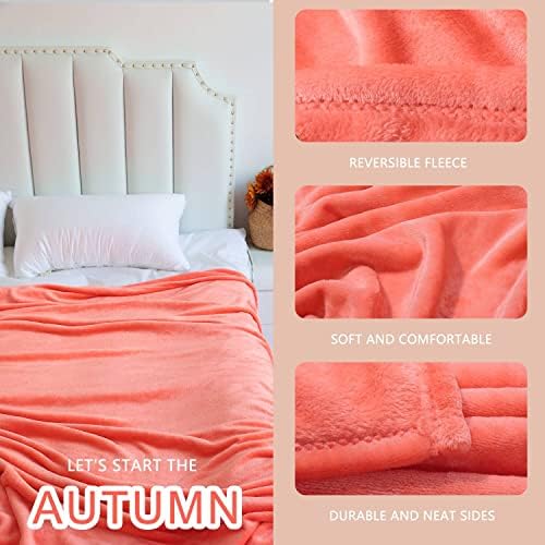 NANPIPER Fleece Blankets, Super Soft Flannel Queen Size Blanket for Bed, Luxury Cozy Microfiber Plush Fuzzy Blanket,Living Coral - Image 3