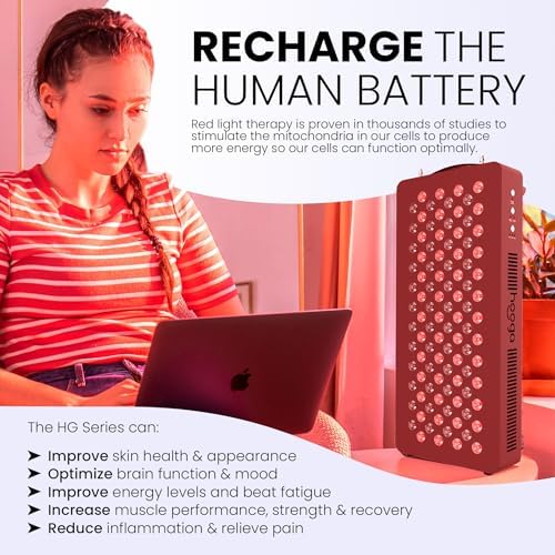 Hooga HG1500 Full Body Red Light Therapy Panel, 300 LEDs, 660nm Red & 850nm Near-Infrared Light, Built-in Timer, Door Hanging Kit - Image 5