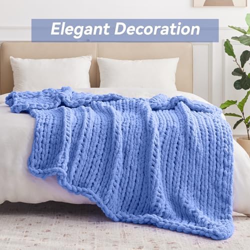 Negwoo Chunky Knit Throw Blanket, Knitted Throw Chenille Yarn, 80"*90" - Image 3