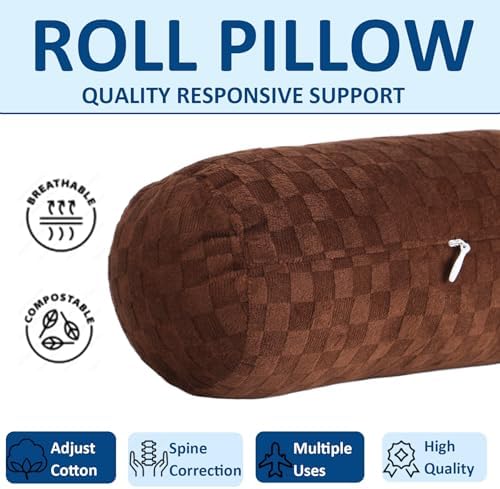 Neck Roll Pillow,Cervical Neck Pillow Bolster Pillow for Sleeping - Image 2