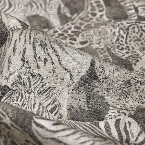 Wildlife Safari Throw Pillow Cover 18x18 inch, Animal Jacquard Cushion Cover, Lion Tiger Cheetah Zebra Giraffe Pattern, Decorative Pillow Case with Hidden Zipper for Living Room Couch - Image 3