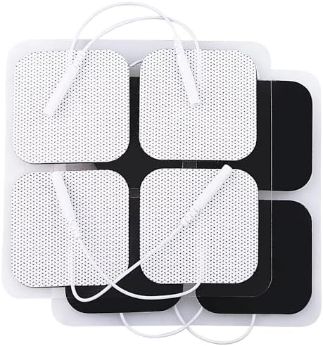 LotFancy TENS Unit Electrode Pads, 40PCS 2"x2" for EMS Muscle Stimulator Electrotherapy, Self-Adhesive Replacement, Reusable and Latex-Free by LotFancy