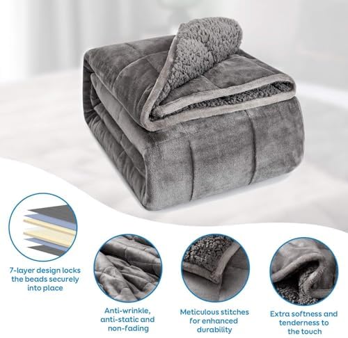 Cottonblue Weighted Blanket for Adults 15lbs Queen King Size Bed 80x87in - Image 4