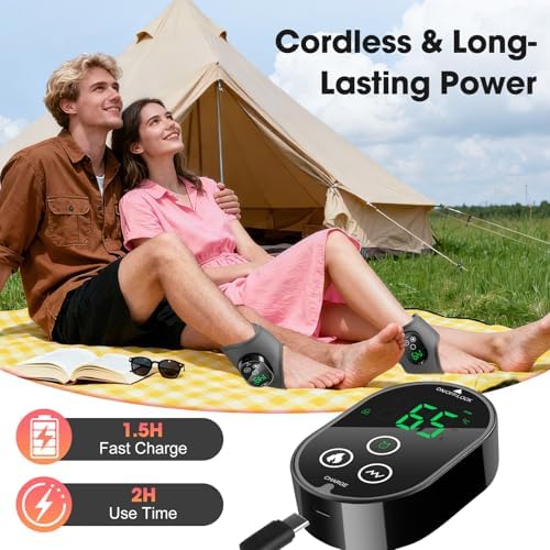 Cordless Ankle Massager for Pain Relief, Heated Ankle Massager, Foot Massager for Neuropathy, Ankle Heating Pad, Foot Heating Pad, Heated Foot Massager, Single One, Grey - Image 7