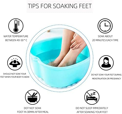 Ownest Extra Large Foot Bath Basin, Health Foot Soaking Bath Basin for Soaking Feet & Peducure, Home SPA Massager Tub, SPA Tool for Women and Men, Light Blue, 1 Count - Image 5
