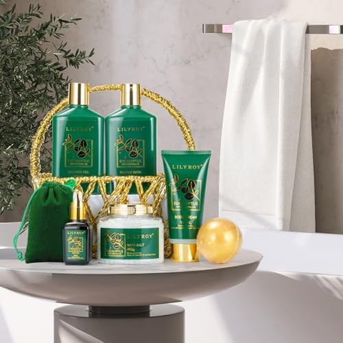 Eucalyptus Spa Bath Gifts Set, 9Pcs Premium Spa Gift Basket for Women & Men - Image 5