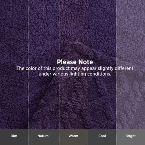 Bedsure Sherpa Fleece Blanket, Cable Jacquard Tufted, Warm, Purple, Twin - Image 7