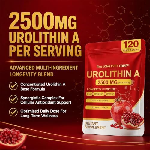 Urolithin A Supplement 2500mg with NAD+, Resveratrol, CoQ10 & PQQ, High Potency 5-in-1 Longevity Formula, Mitochondrial Support for Healthy Aging, Energy & Muscle Strength, 120 Softgels A - Image 6